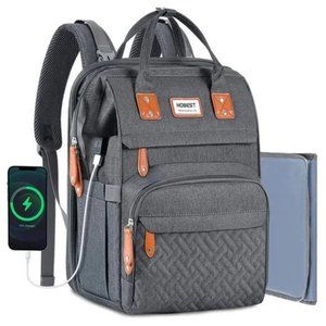 New Diaper Bag Backpack, Large Diaper Bag with Changing Pad and USB Charging